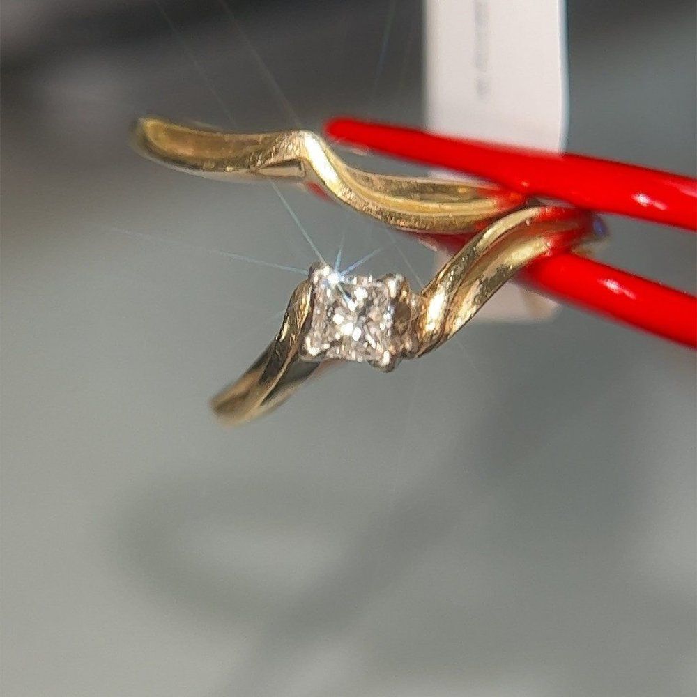 14k Princess Diamond Ring Set - Picture 6 of 12